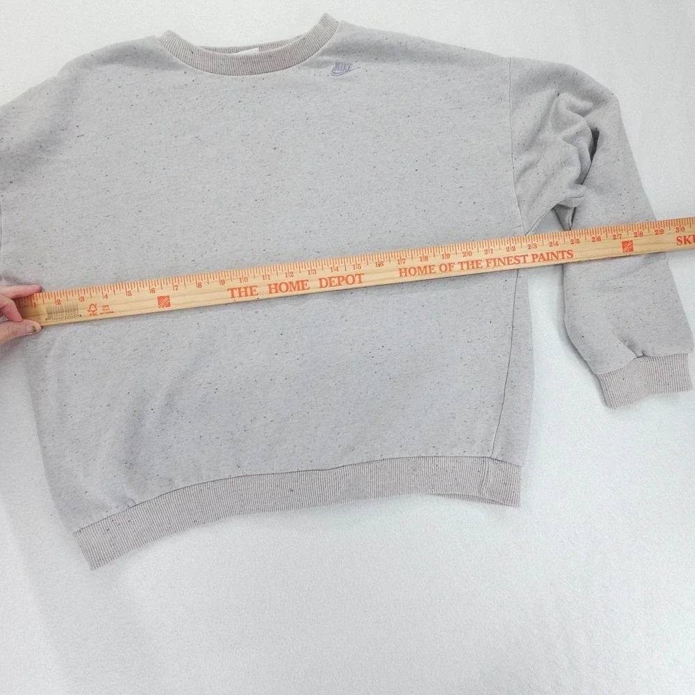 Nike Sweatshirt Kids XL Gray Sportswear NSW Icon Speckled Fleece Logo Crewneck